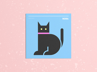 Nora black cat geometric icon minimalist simple