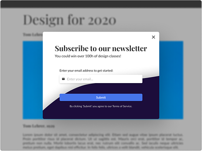 Daily UI #001 - Sign Up Form modal signup newsletter daily ui