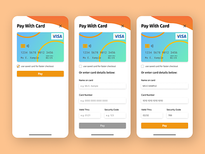 Daily UI 002 - Credit Card Checkout ui mobile form credit card checkout dailyui