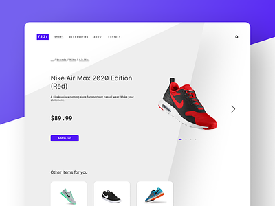 Daily UI 012 - E-commerce Store shopping shoes online shop design dailyui