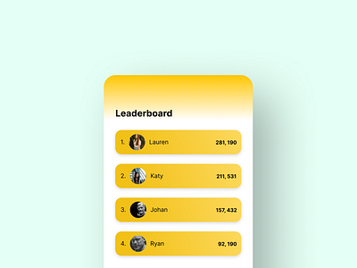 Daily UI 019 - Leaderboard app dailyui design game leaderboard