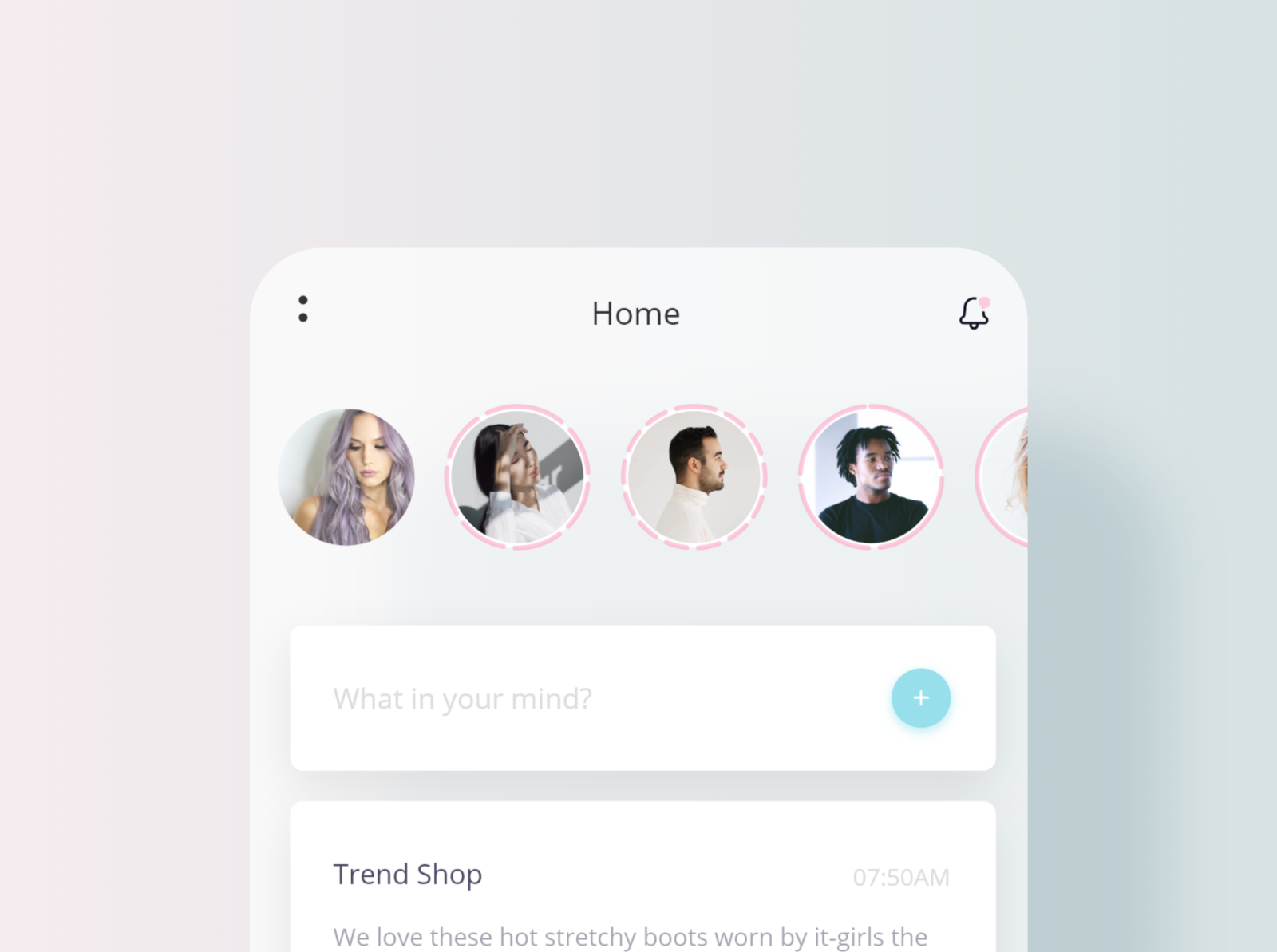 Social App UI - Home Screen by Mohammed Hattab on Dribbble
