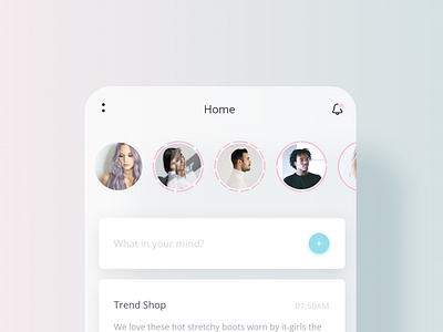 Social App UI - Home Screen