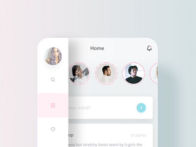 Social App UI - Menu Bar