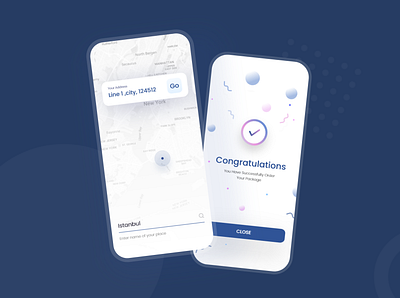 Delivery App - with Navigation Map app app design congratulation delivery design dribbble ios map maps navigation product design router search travel ui uidesign uiux user interface ux uxdesign