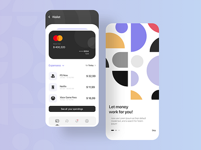 Wallet Mobile App app app design banking card crypto design dribbble finance ios mobile bank money payment transition ui uidesign uiux ux uxdesign visa wallet