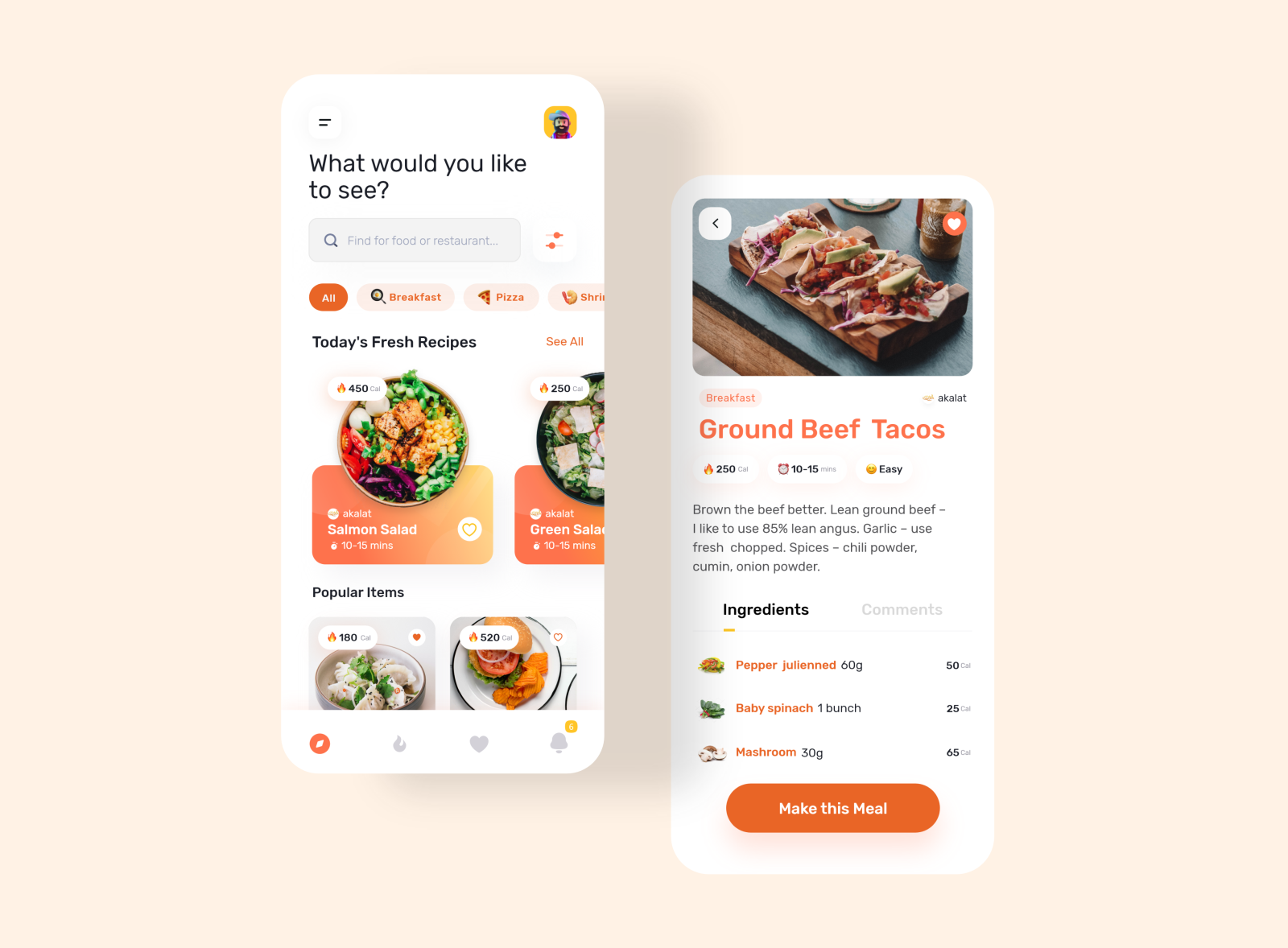 Food Recipes App by Mohammed Hattab on Dribbble