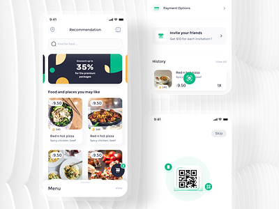 Restaurant Menu App app app design food menu profile qrcode recipes restaurant scan ui uidesign