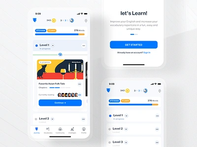 iStoria - English Learning App app app design education english language learn learning levels mobile stories story tests ui uidesign vocabulary words