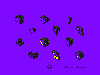 Voxel Icons for VS. Arcade Website arcade concept illustration isometric pixelart ui ux vector videogames voxel