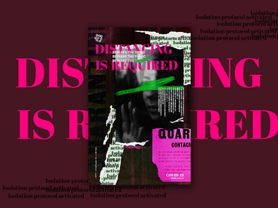 DISTANCING IS REQUIRED abstract collage outbreak photo editing poster poster art poster design