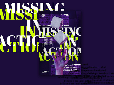 MISSING IN ACTION abstract collage outbreak poster poster art poster design