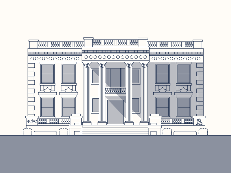 Scott House at VCU vector art vcu line art illustration