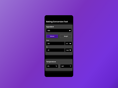 Daily UI 004 Baking Conversion Tool