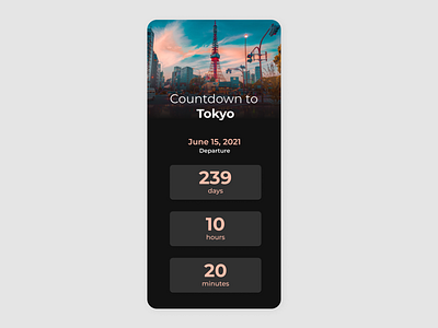 Daily UI 014 Countdown Timer colors countdown dailyui dailyui 014 design figma mobile ui travel ui