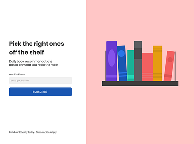 Daily UI 026 Subscription books colors dailyui dailyui026 design figma illustration poppins subscription