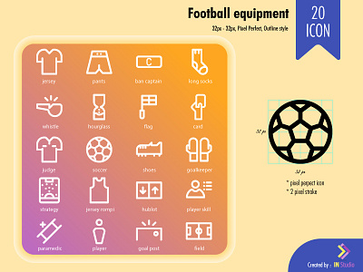 football equipment outline style 32px design flat icon illustrator ui ux vector website