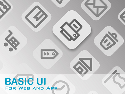 set premium icons UI Basic app flat icon iconography illustrator ui vector web website