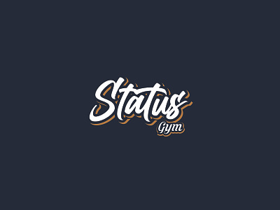 Status Gym design icon illustration minimal typography vector