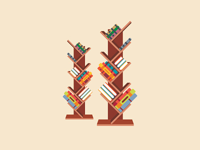 bookcase branding design flat icon illustration logo vector