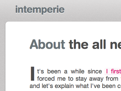 @intemperie css3 grey helvetica html5 intemperie pink rounded typography web white