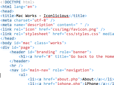 Iconlicious Web Code code html5 iconlicious intemperie web