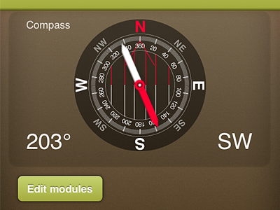 Compass module app compass interface iphone kinetic ui