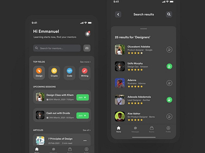 Mentrix app dark mode