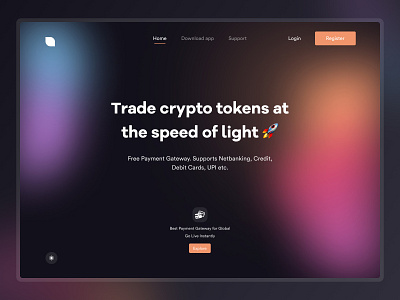 Crypto trade landing page design