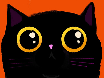 Big-Eye Kitty animal art big eyes black cat card cartoon cats design eyes halloween illustration illustrator kity pet scary spooky