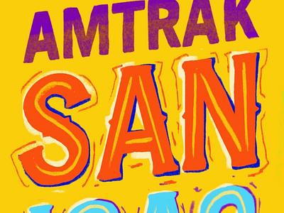 Amtrak Wallpapers (Hispanic Heritage) art artworks bright digital graphicdesign hispanic hispanic heritage latinx lettters texture train station trains typography