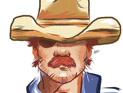 Strawberry Stan art artist artwork color cowboy design ginger illustration man portrait western