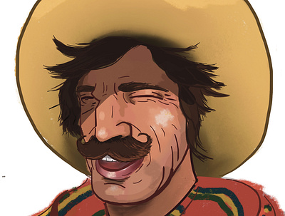 Hibiscus Helipe art artist artwork cowboy design illustration illustrator man portrait portrait art