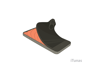 iTunas can fish illustration iphone itunes vector