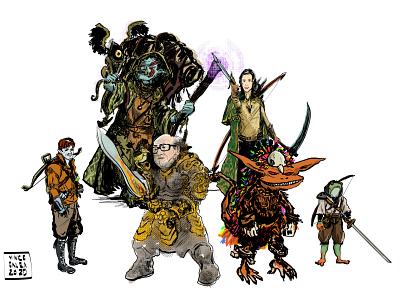 Pathfinder group photo character characterdesign criticalrole illustration illustrator pathfinder rpg