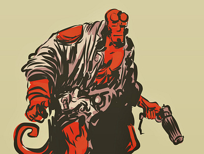 Hell Boy digital illustration digitalart hellboy illustraion