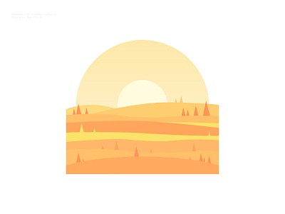 Fields of golden wheat illustration