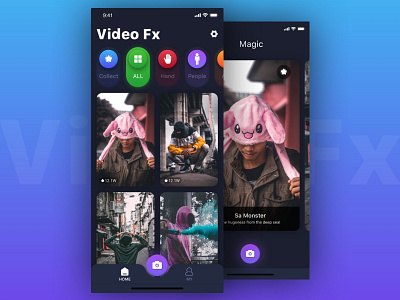 video fx app ui video