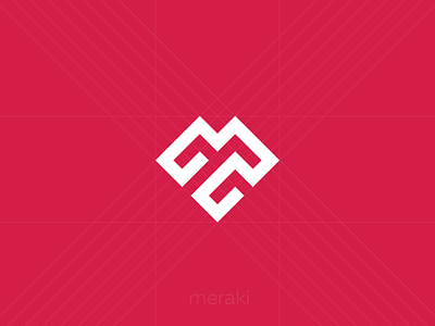 Meraki Symbol brand development brand identity brand identity guidelines brand mark branding corporate identity geometric logos heart shape innovation lab logo design minimalistic logos trademark