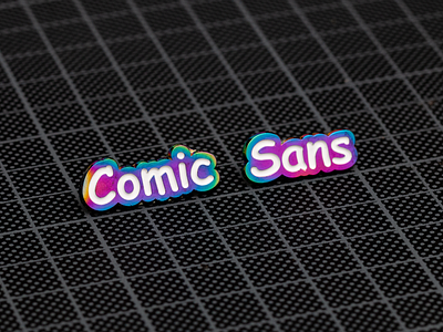 Comic Sans Enamel Pin comic sans font lettering logo design pin shop typeface typography
