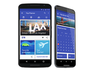 Argo (Home Screen & Trip Planner) android graphic design interaction design material design typography ui ux