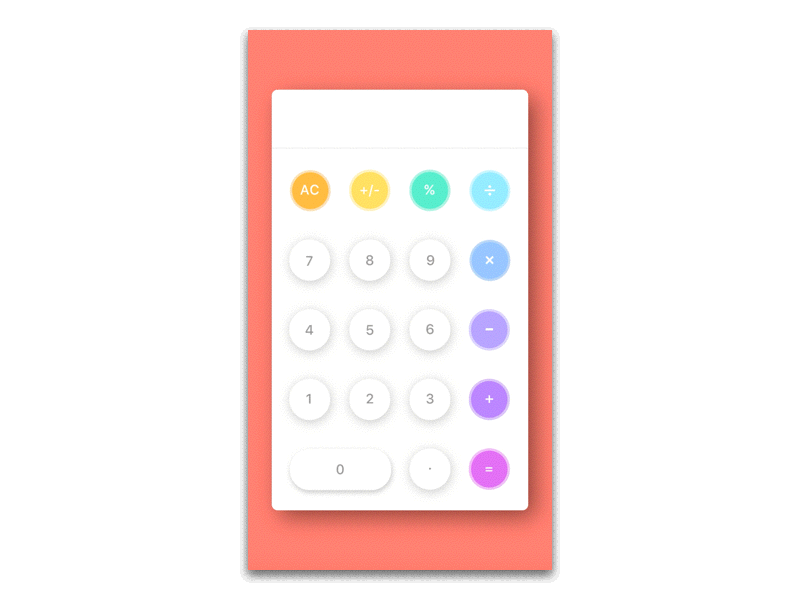 Daily UI #004: Calculator (Motion Study) 003 calculator color colorful daily ui day 4 flat motion prototype ui ui design ux design