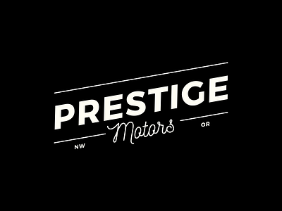 Prestige Motors Logo free fonts lockup logo typography