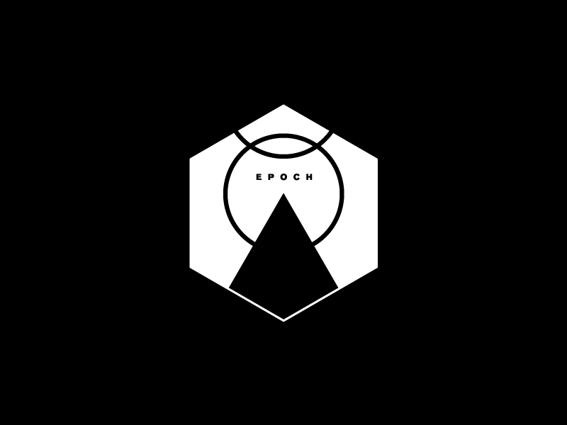 Epoch badge monochromatic typography minimal