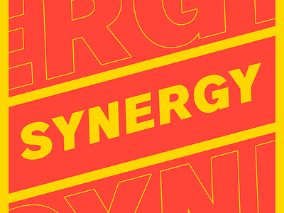 Synergy! business buzzwords corporate extreme business typography