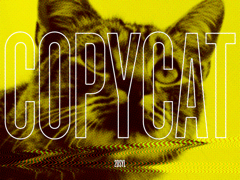 Copycat album art experimental music texture typography