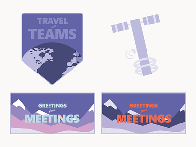 Teams Explorations II badge crest exploration illustration logo microsoft postcard teams travel typography