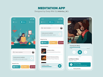 MEDITATION APP cool design gojek illustration mobile mobile app ui ui design ux