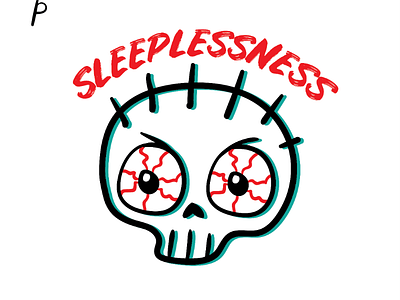 Sleeplessness by Yaumil Putra aesthetic cute design font insomnia logo simple skull typography