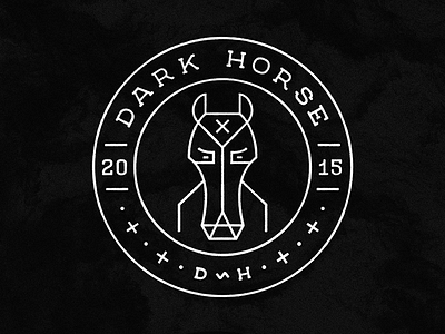 Horse badge dark emblem horse lettering lineart logo seal typography